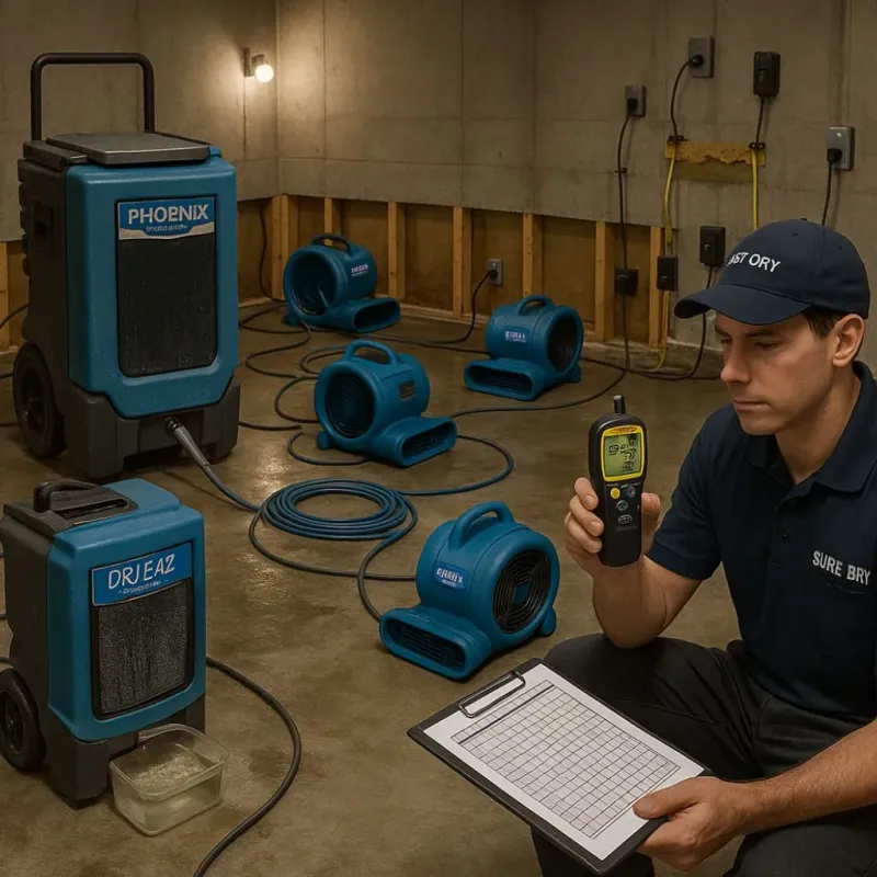 Structural Drying and Dehumidification process in Basye, VA